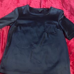 St. John Black Satin Woman’s Blouse Size S